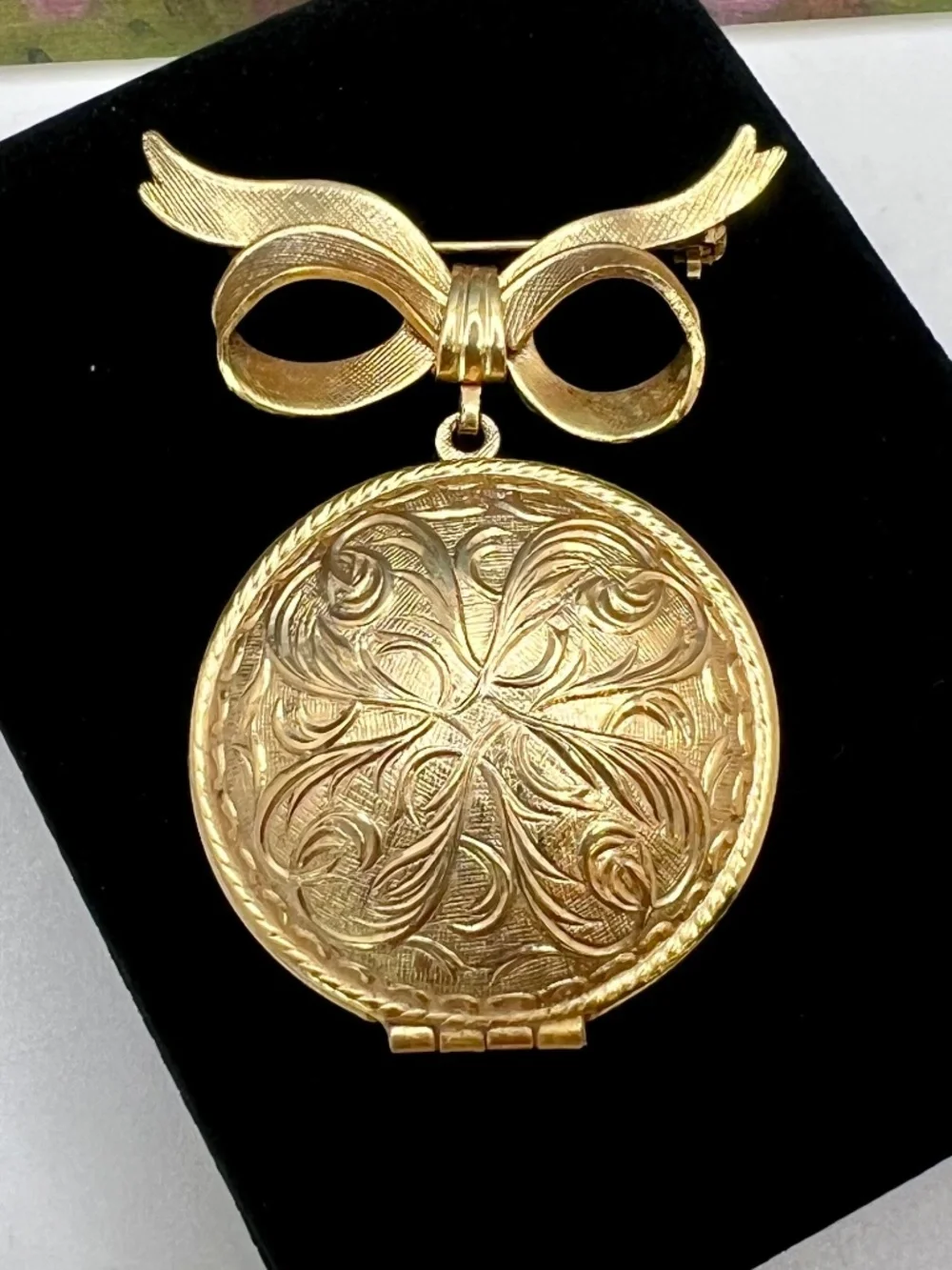Avon Solid Perfume Jewel Locket Pin 1965